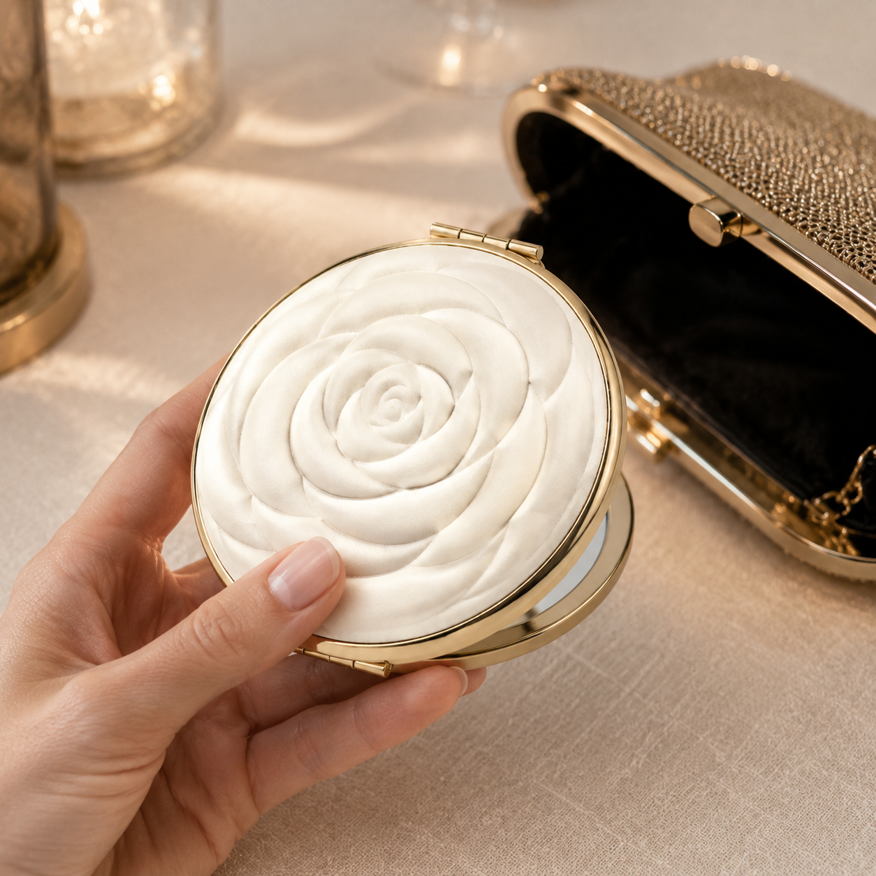 Rosette Compact Mirror
