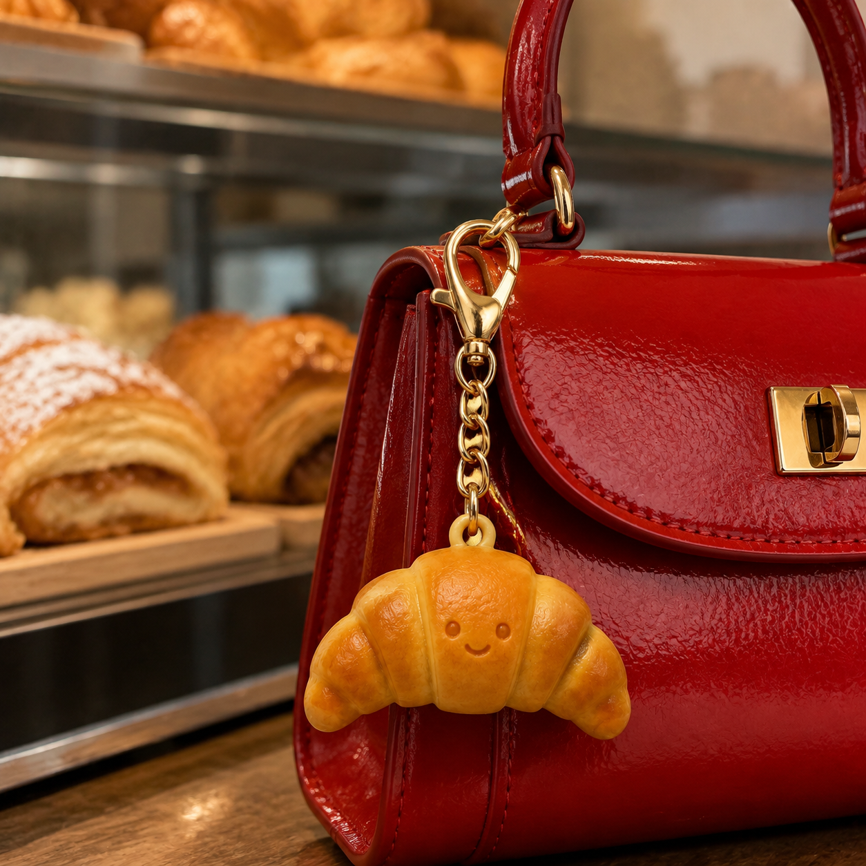 Croissant Swing Bag Charm