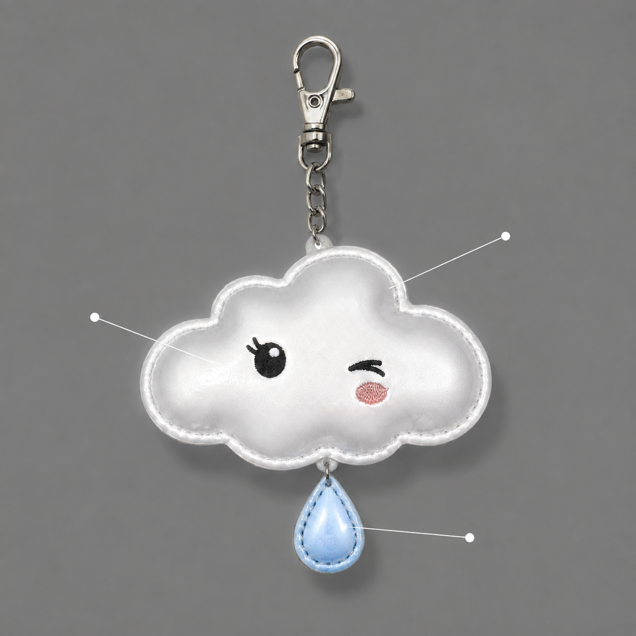 Winking Cloud Reflector Charm