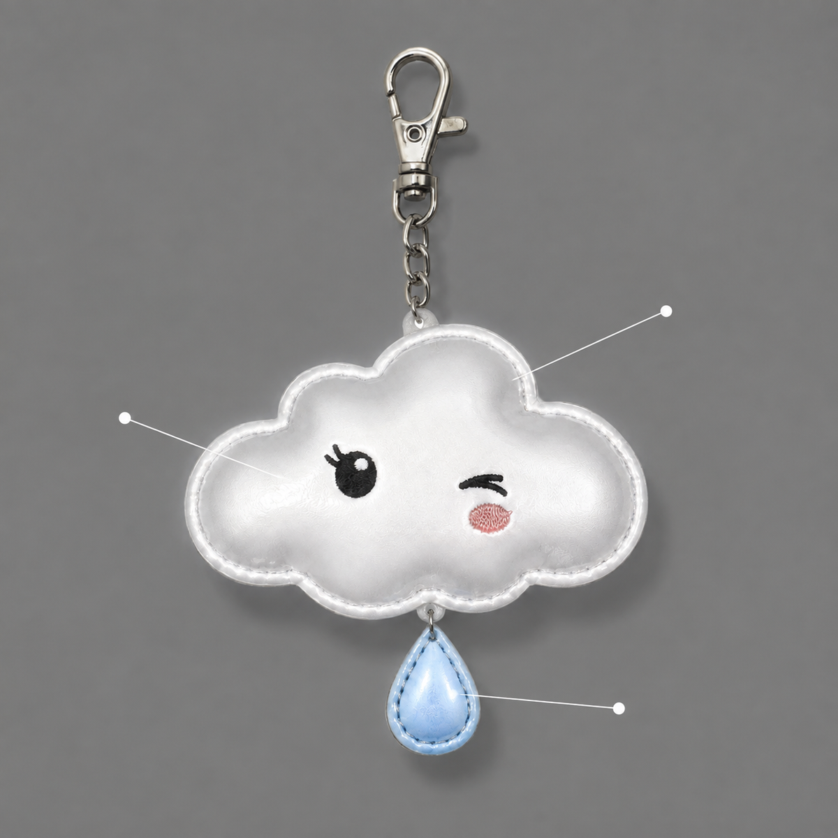 Winking Cloud Reflector Charm